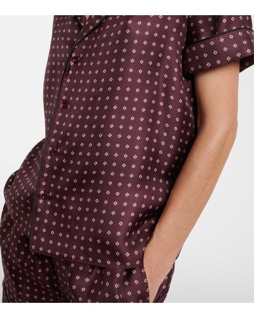 Saint Laurent Red Printed Silk Shirt