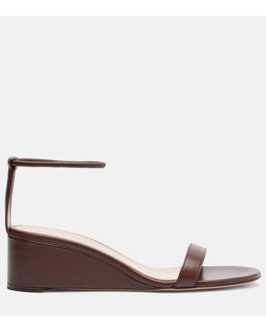 Gianvito Rossi Brown Leather Wedge Sandals