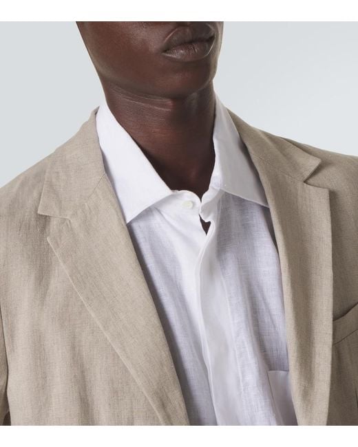 Sunspel Gray Linen Blazer for men