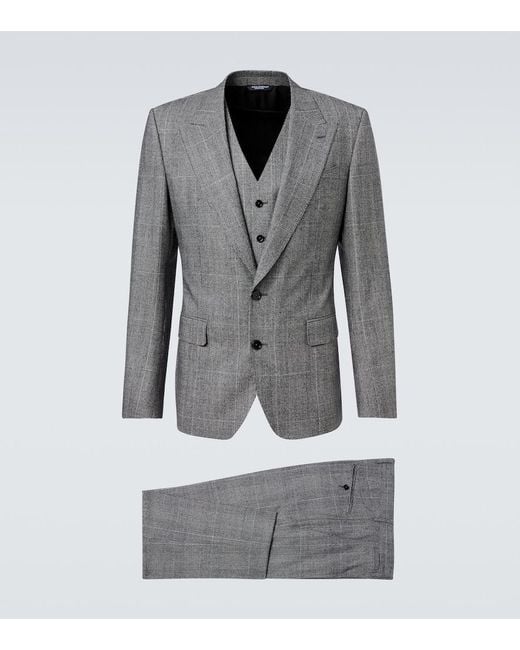 Dolce & Gabbana Gray Wool-Blend Suit for men