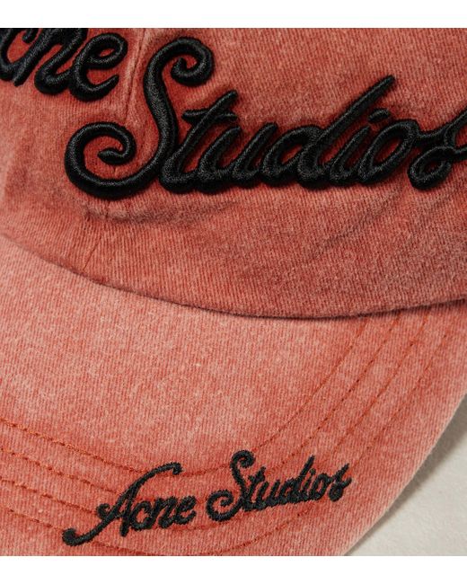 Acne Logo Embroidered Cotton Baseball Cap