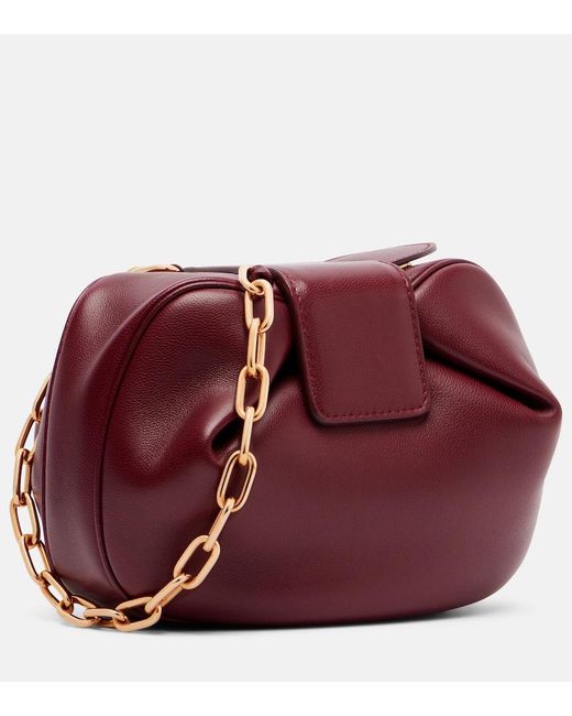 Gabriela Hearst Red Clutch Soft Demi Aus Leder