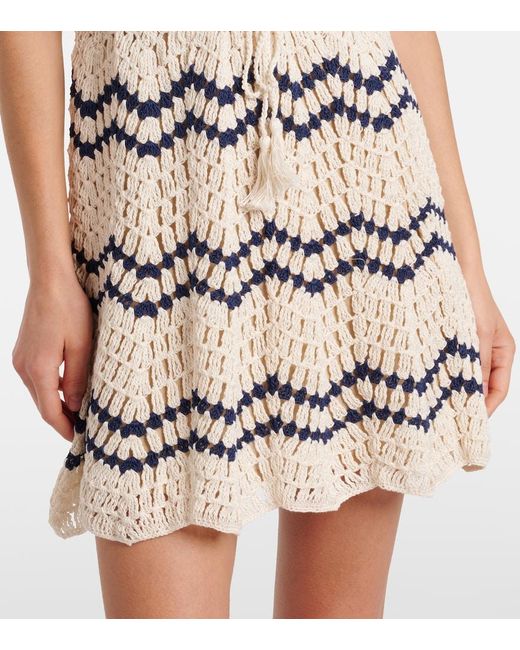 Anna Kosturova Red Seaside Crochet Cotton Polo Dress