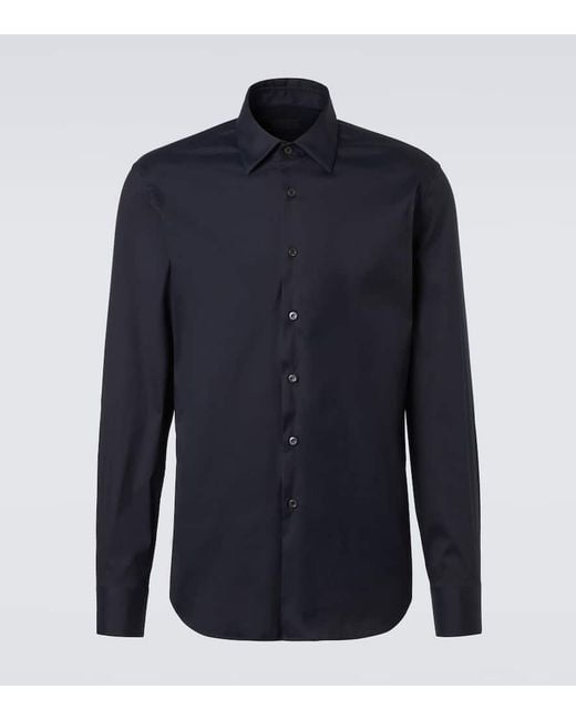 Chemise En Coton Prada pour homme en coloris Blue