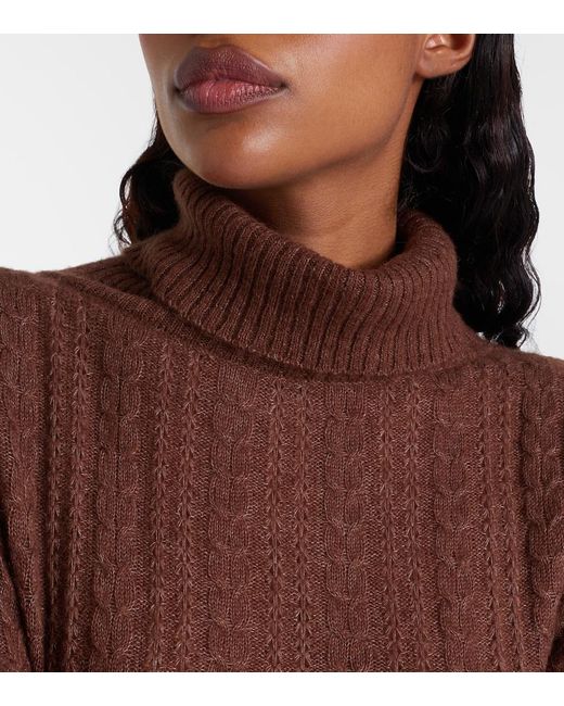 AYA MUSE Brown Cable-Knit Minidress And Tights Set