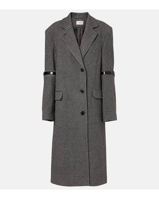 Coperni Gray Houndstooth Wool And Cashmere Coat