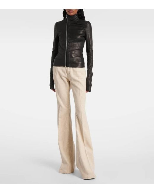 Rick Owens Black Gary Leather Jacket