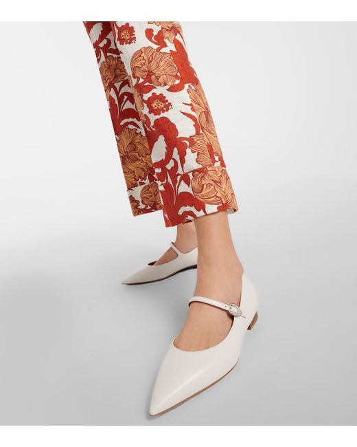 Malone Souliers White X Tabitha Simmons Kate Leather Ballet Flats