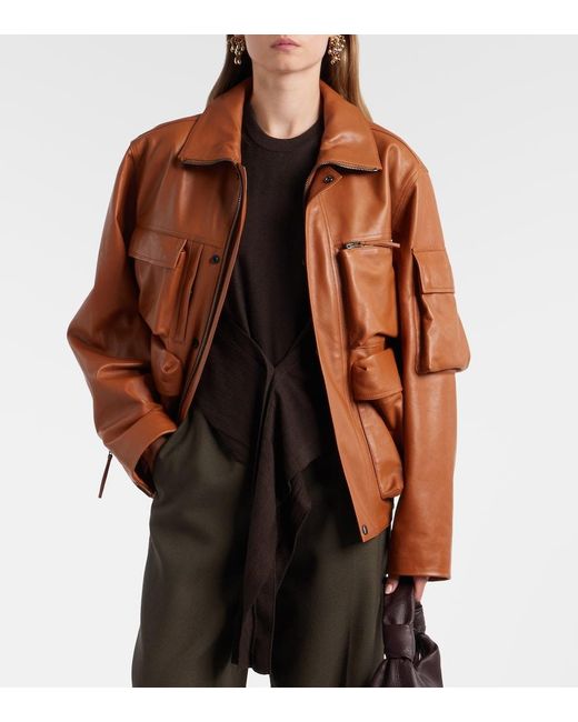 Lemaire Brown Leather Blouson Jacket