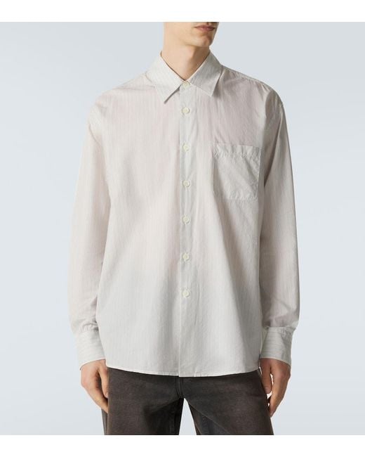 Our Legacy White Above Striped Cotton-Blend Shirt for men