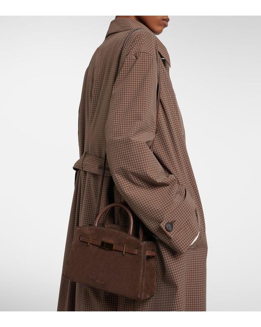 DeMellier London Brown Hudson Small Suede Top-Handle Bag
