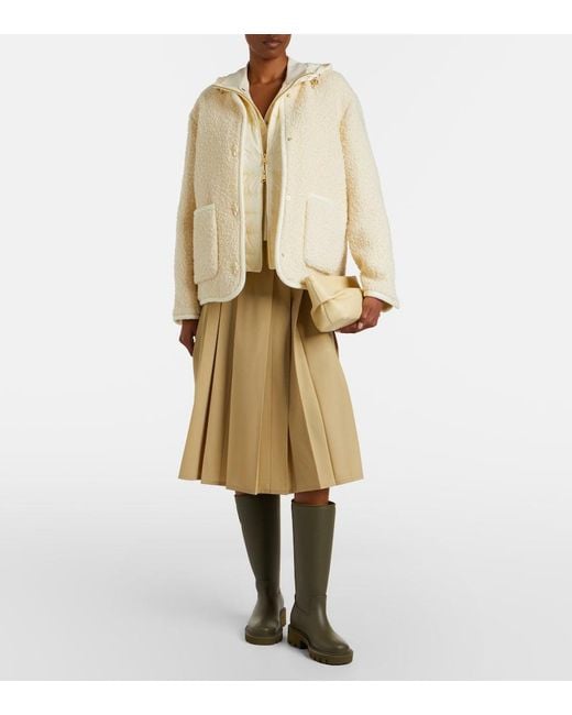 Moncler Natural Hylesine Wool And Cotton-Blend Down Jacket