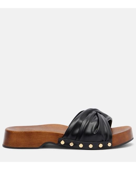 Ganni Brown Clogs Tia