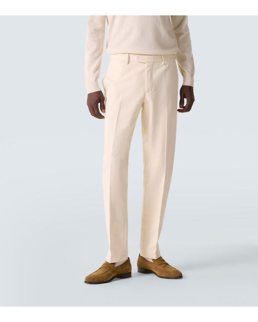 Thom Sweeney Natural Cotton Twill Chinos for men