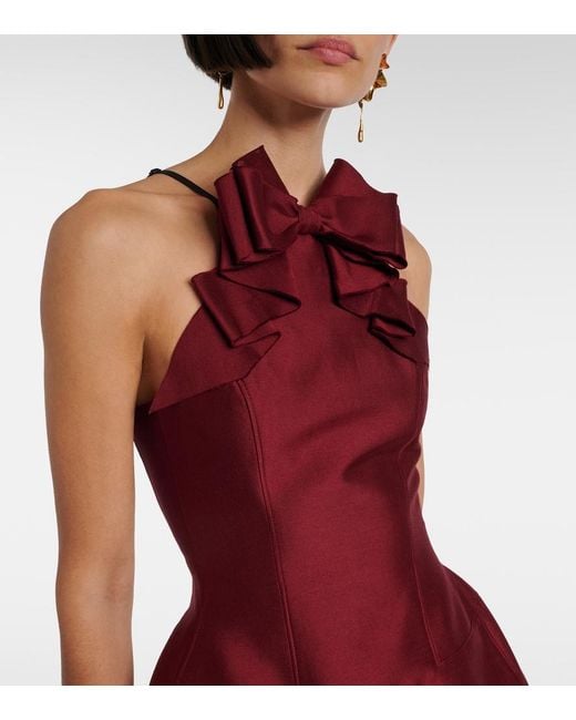 ShuShu/Tong Red Bow-Detail Minidress