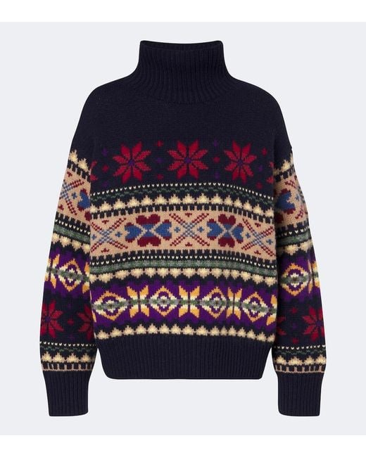 Polo Ralph Lauren Blue Wool-Blend Turtleneck Sweater