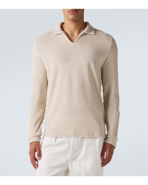 Fedeli Natural Cotton Terry Polo Shirt for men