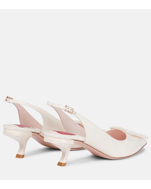 Roger Vivier Pink Virgule Slingback Leather Pumps