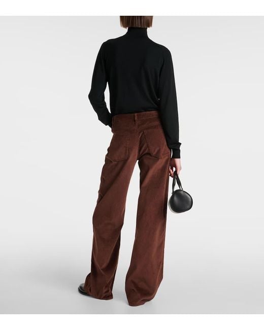 The Row Brown Eglitta Corduroy Wide-Leg Pants