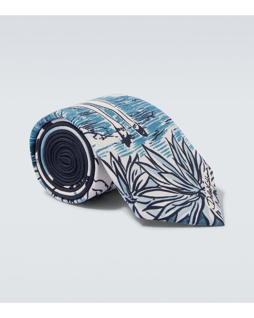 Dolce & Gabbana Blue Printed Silk Twill Tie for men