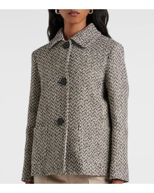 Max Mara Chaqueta De Mezcla De Algodon Y Lana Max Mara de color Gray