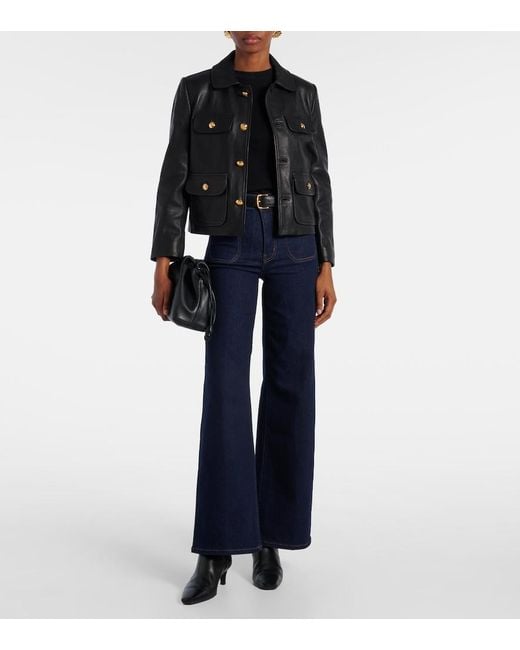 FRAME Blue Le Slim Palazzo Wide-Leg Jeans