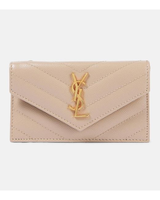 Saint Laurent Natural Cassandre Leather Wallet