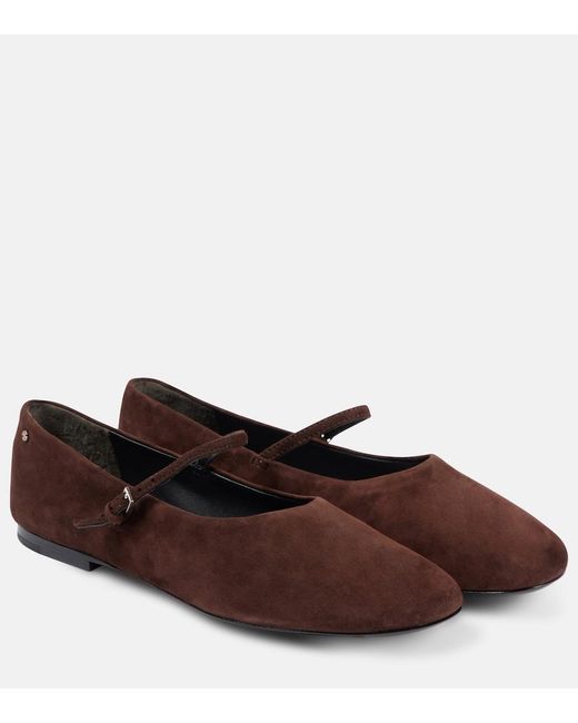 Tory Burch Brown Suede Mary Jane Flats