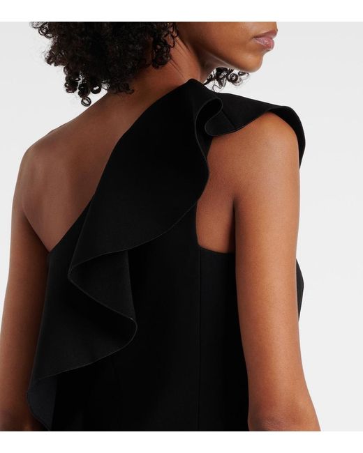 Max Mara Black Giacomo Ruffled Sable Minidress