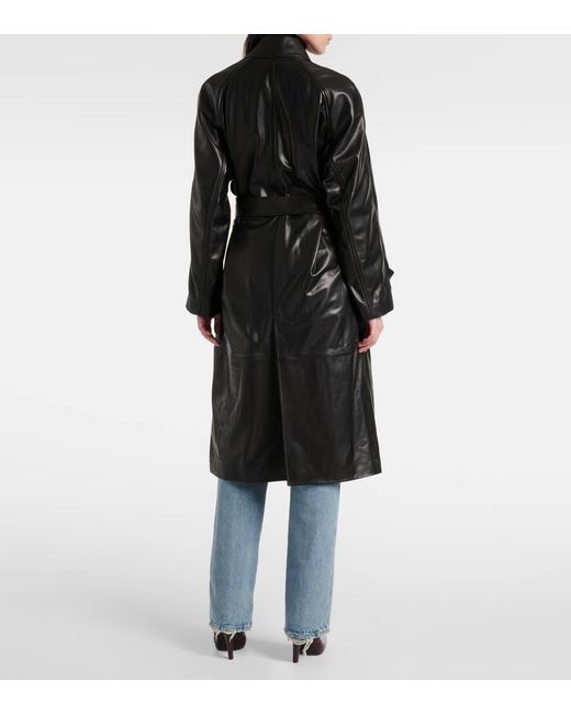 Nour Hammour Black Mantel Isolde Aus Leder