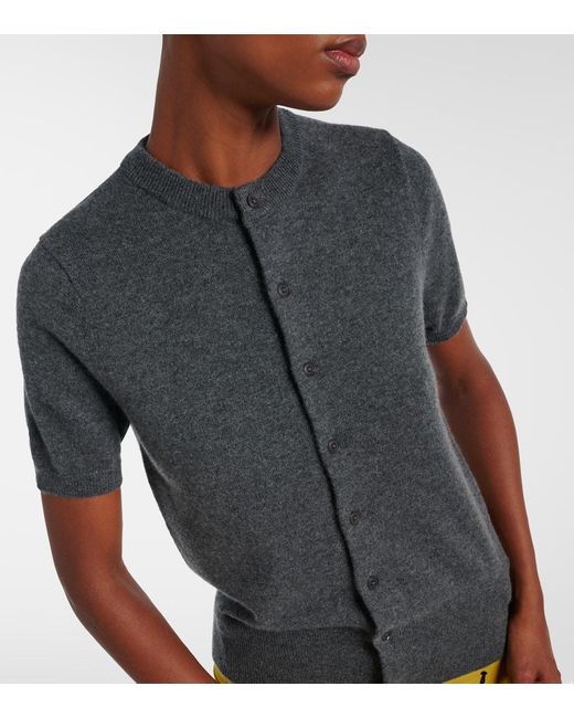 Extreme Cashmere Gray N°399 Flyer Cashmere Cardigan