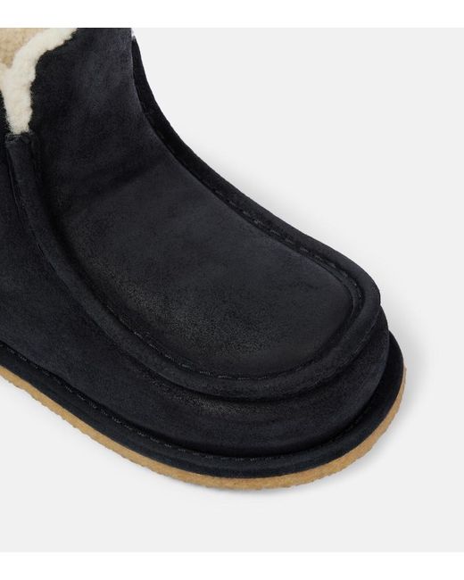 J.W. Anderson Black Shearling-Lined Leather Ankle Boots