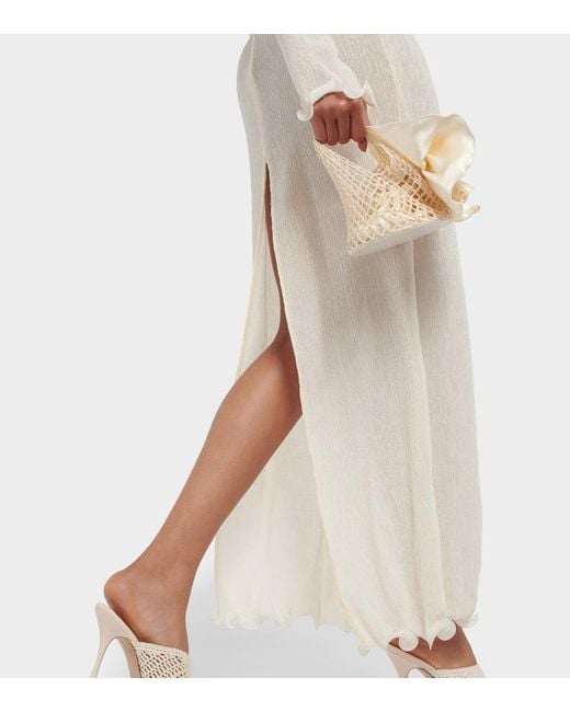 Magda Butrym Natural Floral Shirred Gown