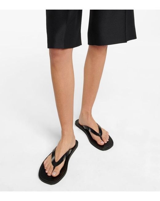 The Row Black 'city' Thong Sandals