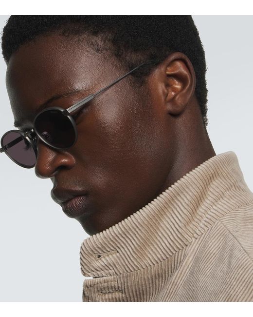 Zegna Purple Round Sunglasses for men