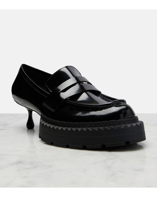 Noir Kei Ninomiya Black X Jimmy Choo Leather Loafer Pumps