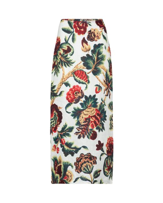 Sir. The Label Multicolor Ambroise Floral Linen Midi Skirt