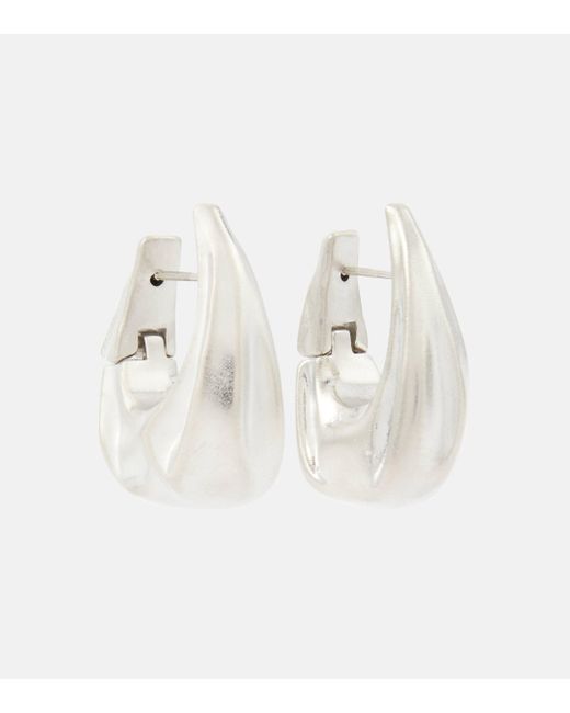 Khaite White Olivia Hoop Earrings