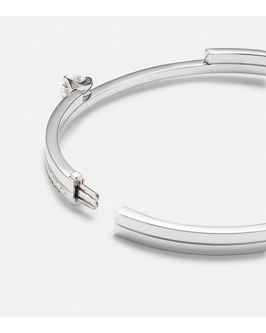 Repossi Metallic Serti Sur Vide 18Kt Bangle With Diamonds
