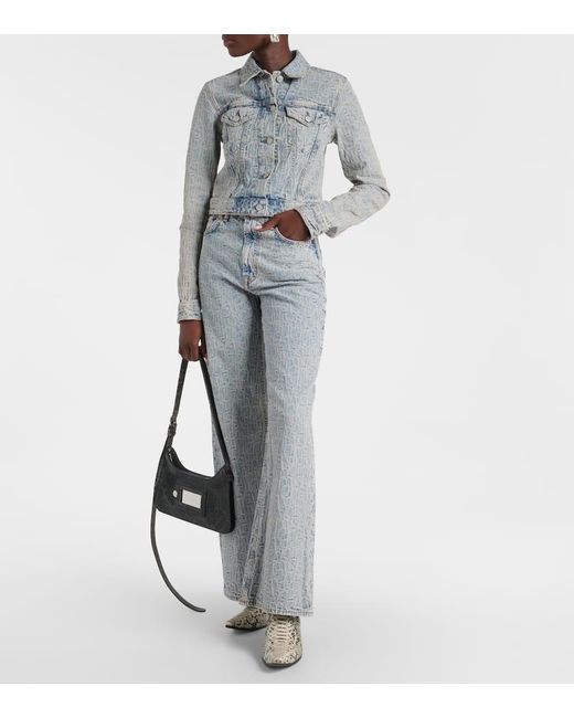 Veste Raccourcie En Jean Acne en coloris Blue