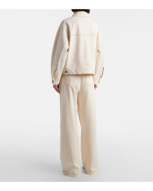 Max Mara White Pleated Wide-Leg Jeans