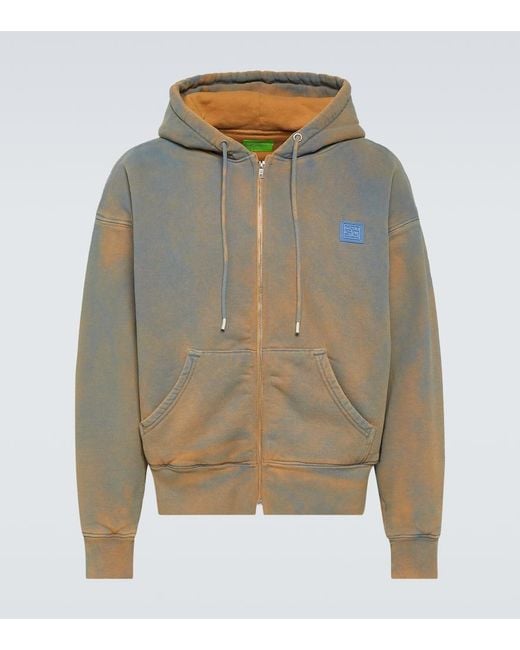 NOTSONORMAL Green Distressed Cotton Jersey Hoodie for men