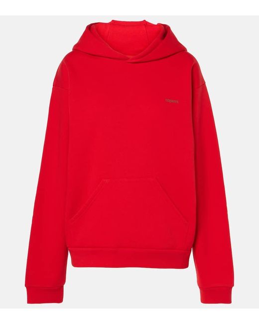 Coperni Red Horn Cotton-Blend Jersey Hoodie
