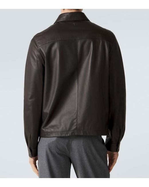 Tod's Black Leather Jacket for men