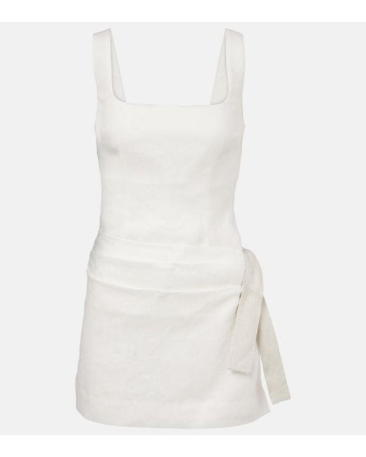 Sir White Jessamine Tie Linen Minidress