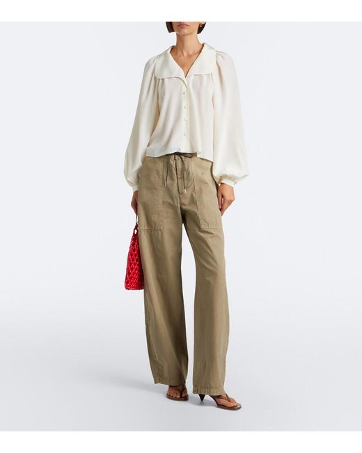 FRAME Natural Gallery Cotton Wide-Leg Pants
