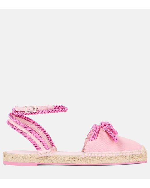 Mach & Mach Pink Bow-Detail Espadrille Sandals