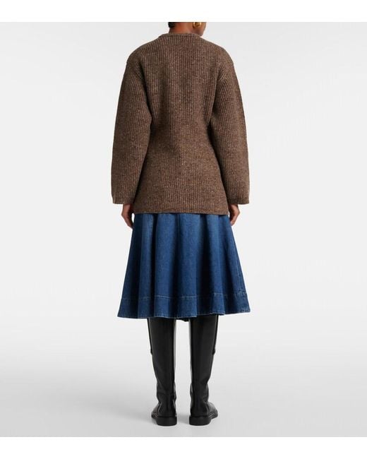 Co. Brown Cardigan Aus Tweed