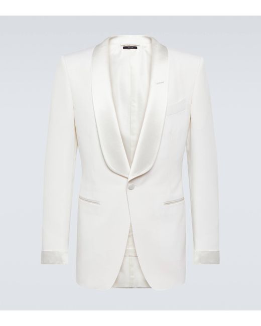 Tom Ford White O'Connor Tailored Wool And Mohair Blazer for men