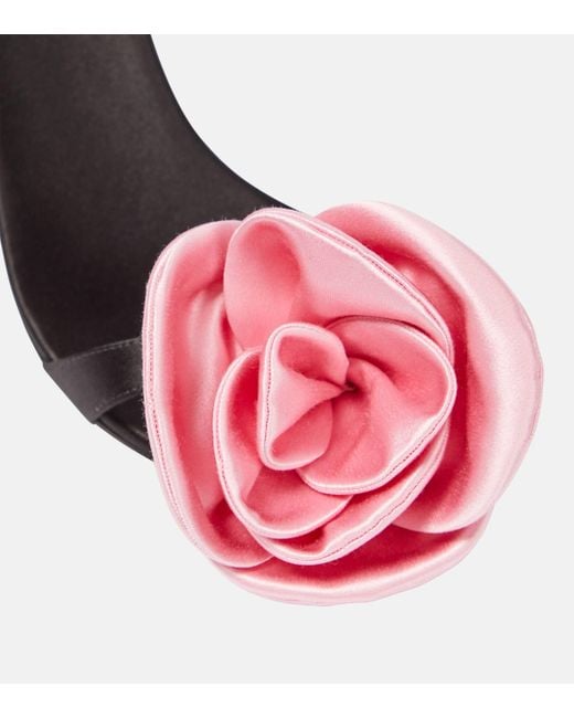 Magda Butrym Pink Floral-applique Sandals